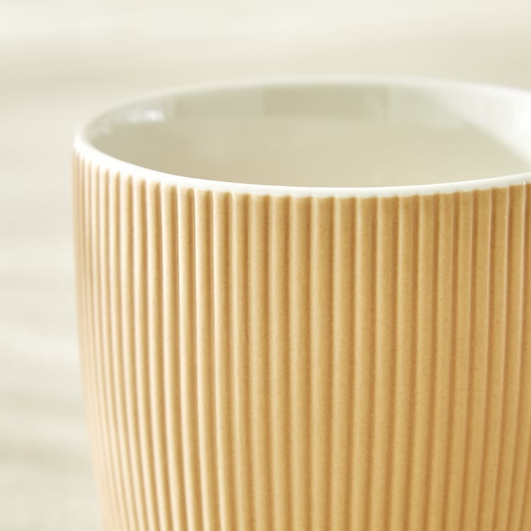 Calyx Bone China Ribbed Coffee Mug - 410ml