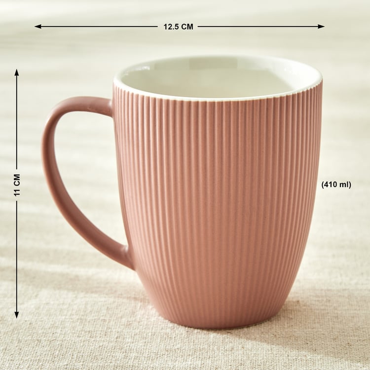 Calyx Bone China Ribbed Coffee Mug - 410ml