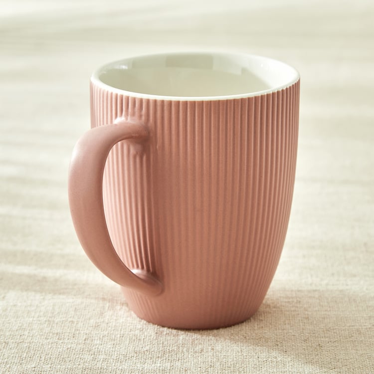 Calyx Bone China Ribbed Coffee Mug - 410ml