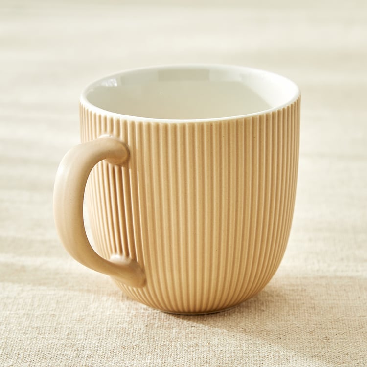 Calyx Bone China Ribbed Coffee Mug - 355ml