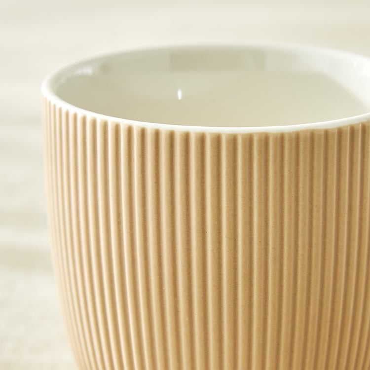 Calyx Bone China Ribbed Coffee Mug - 355ml