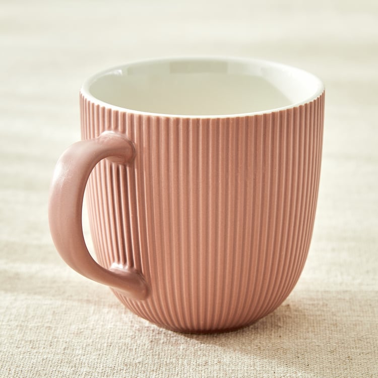 Calyx Bone China Ribbed Coffee Mug - 355ml