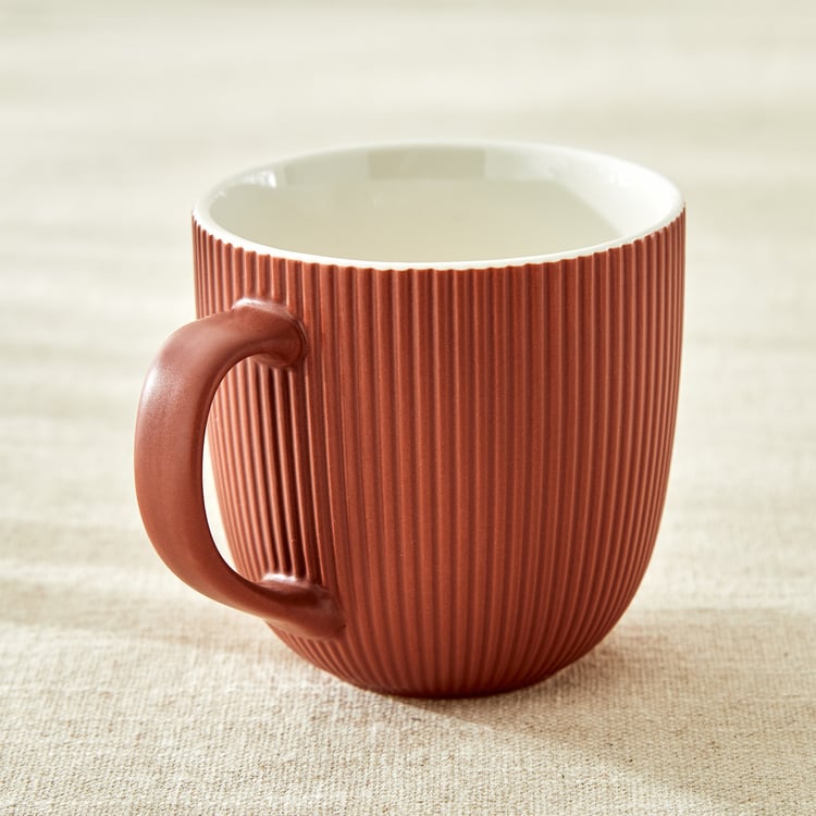Calyx Bone China Ribbed Coffee Mug - 355ml