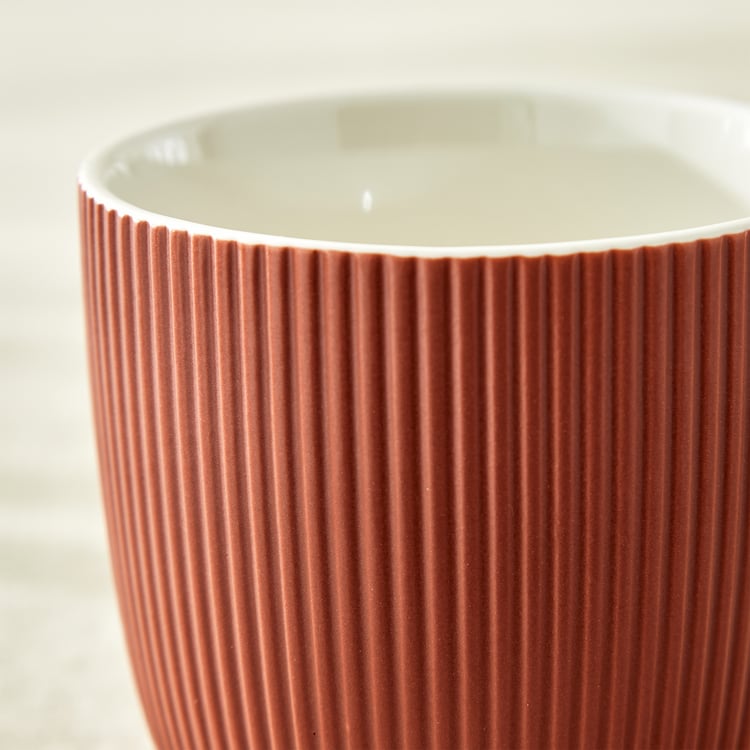 Calyx Bone China Ribbed Coffee Mug - 355ml