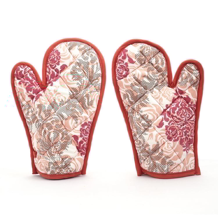 SWAYAM LBR Set of 2 Floral Print Cotton Gloves