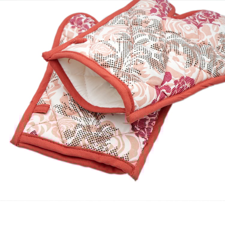 SWAYAM LBR Set of 2 Floral Print Cotton Gloves