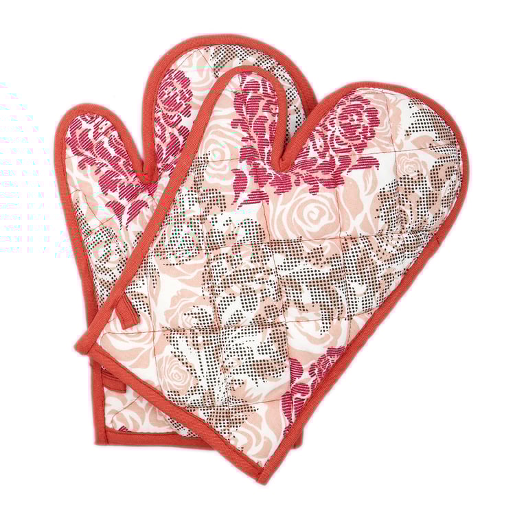 SWAYAM LBR Set of 2 Floral Print Cotton Gloves