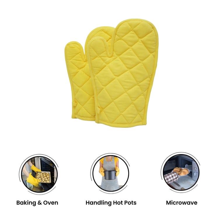 SWAYAM LBR Set of 2 Quilted Cotton Gloves