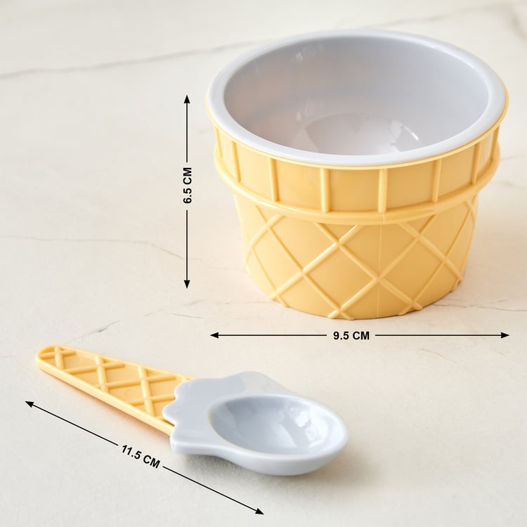 Bakers Pride Monacco Set of 2 Ice Cream Cups with Spoon - 180ml