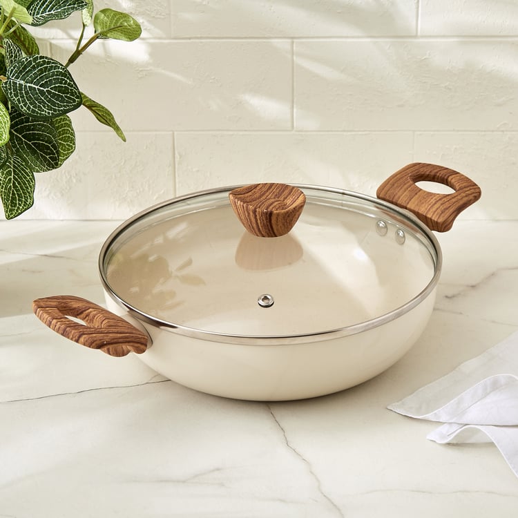 Chef's Pride Osage Aluminium Non-Stick Kadhai with Lid - 2.5L