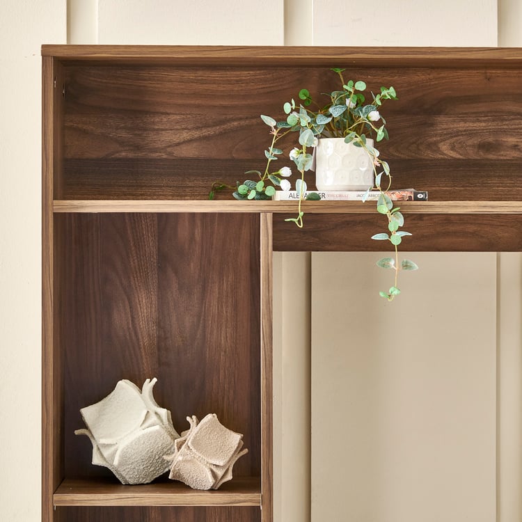 Helios Addison Entertainment Wall Unit with Open Curio - Walnut