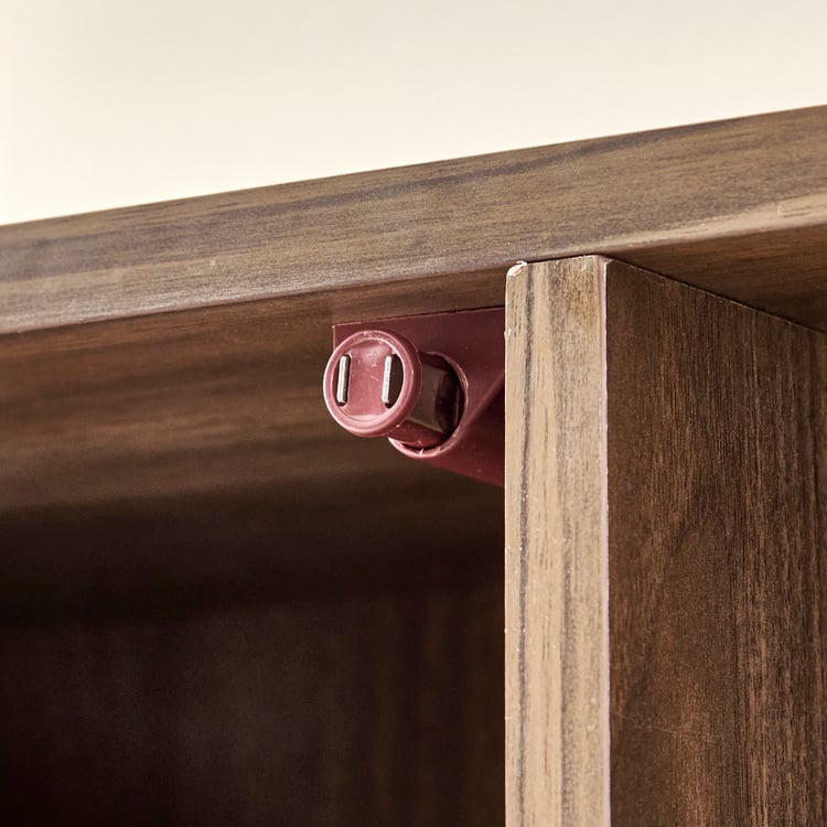 Helios Addison Entertainment Wall Unit with Closed Curio - Walnut