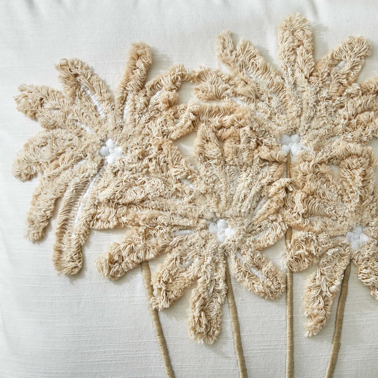 Ashville Palm Embroidered Cushion Cover - 40x40cm