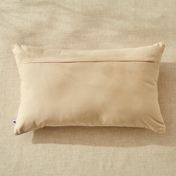 Ashville Palm Embroidered Cushion Cover - 50x30cm