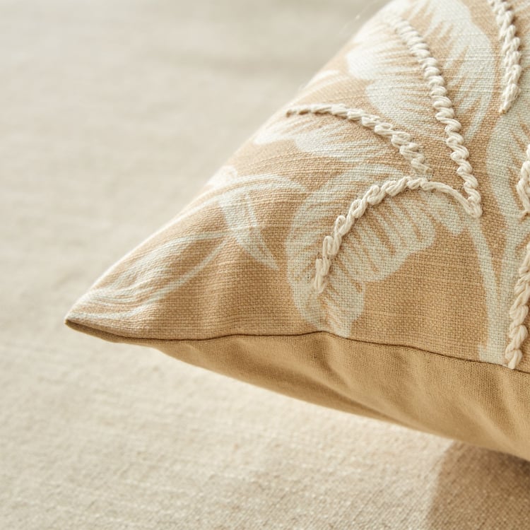 Ashville Palm Embroidered Cushion Cover - 50x30cm