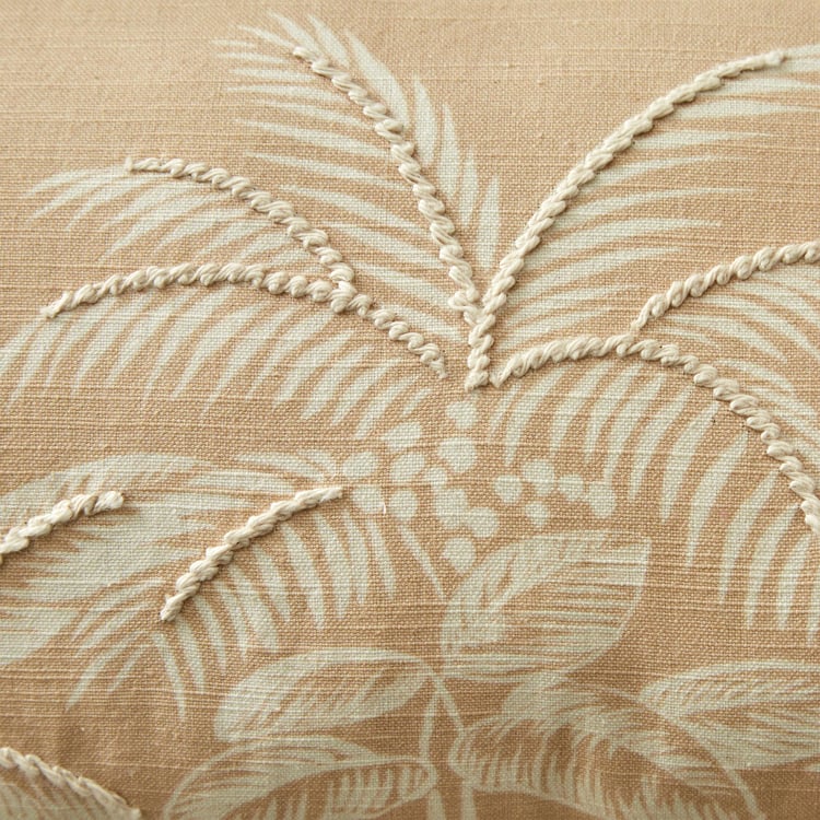 Ashville Palm Embroidered Cushion Cover - 50x30cm