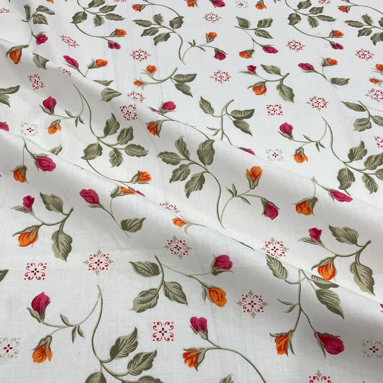 SWAYAM Ananda Cotton 210TC Floral Print 6Pcs Diwan Set