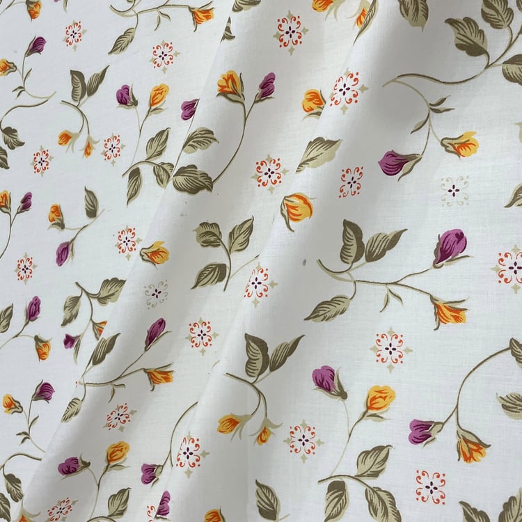 SWAYAM Ananda Cotton 210TC Floral Print 6Pcs Diwan Set