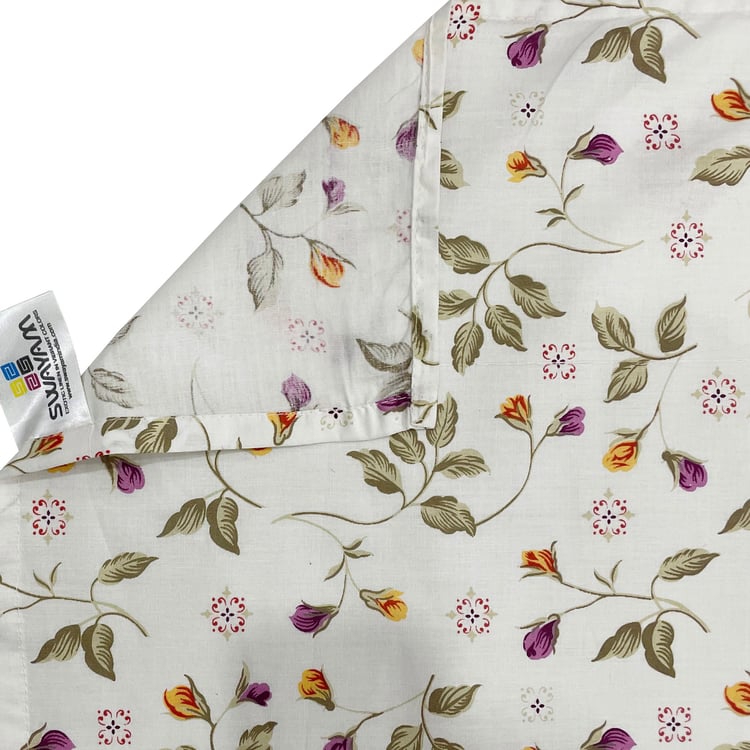 SWAYAM Ananda Cotton 210TC Floral Print 6Pcs Diwan Set