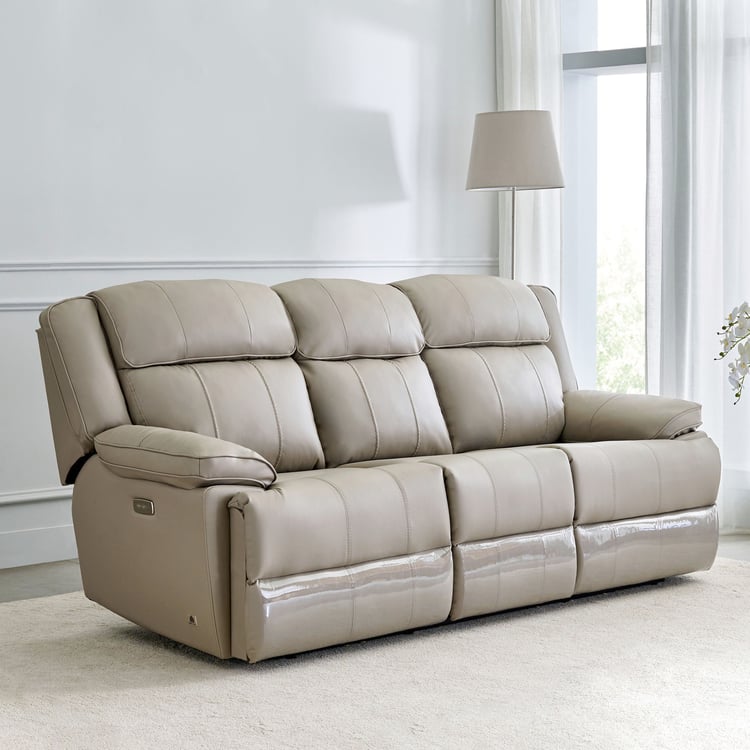 Torino Faux Leather 3+1+1 Seater Electric Recliner - Grey
