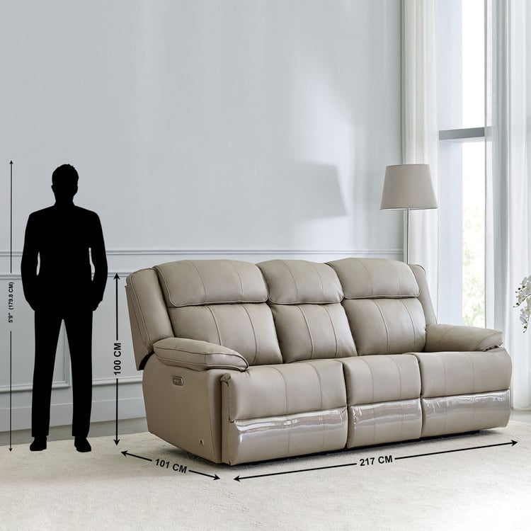 Torino Faux Leather 3+1+1 Seater Electric Recliner - Grey