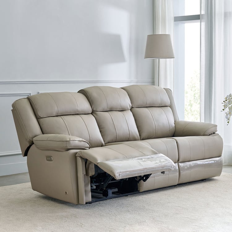 Torino Faux Leather 3+1+1 Seater Electric Recliner - Grey