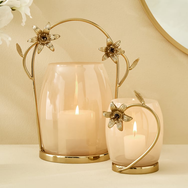 Windflower Fabio Aluminium and Glass Votive Candle Holder