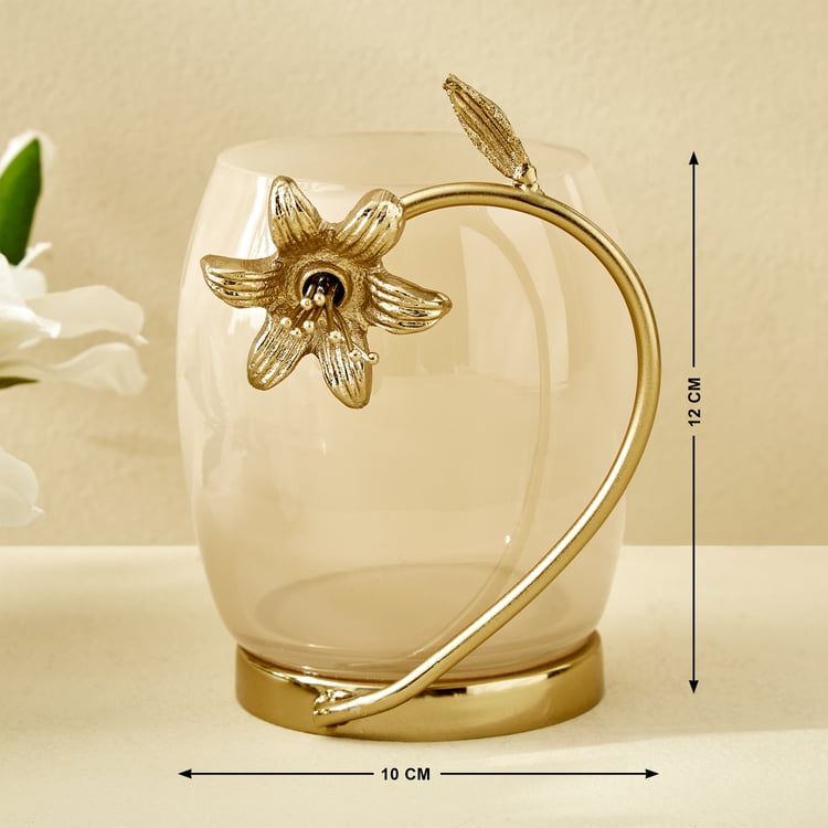 Windflower Fabio Aluminium and Glass Votive Candle Holder
