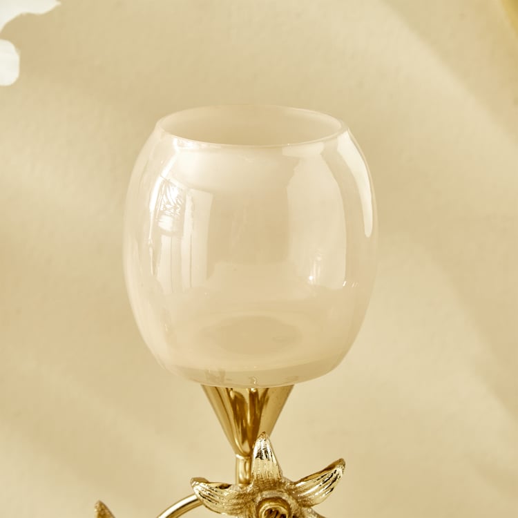 Windflower Fabio Aluminium and Glass Pedestal Candle Holder - Small