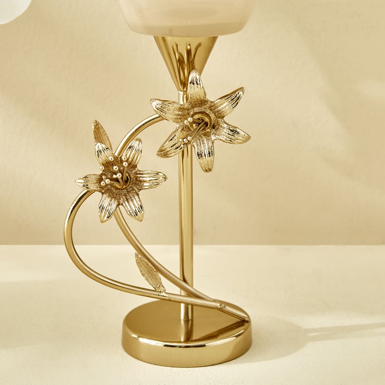 Windflower Fabio Aluminium and Glass Pedestal Candle Holder - Small