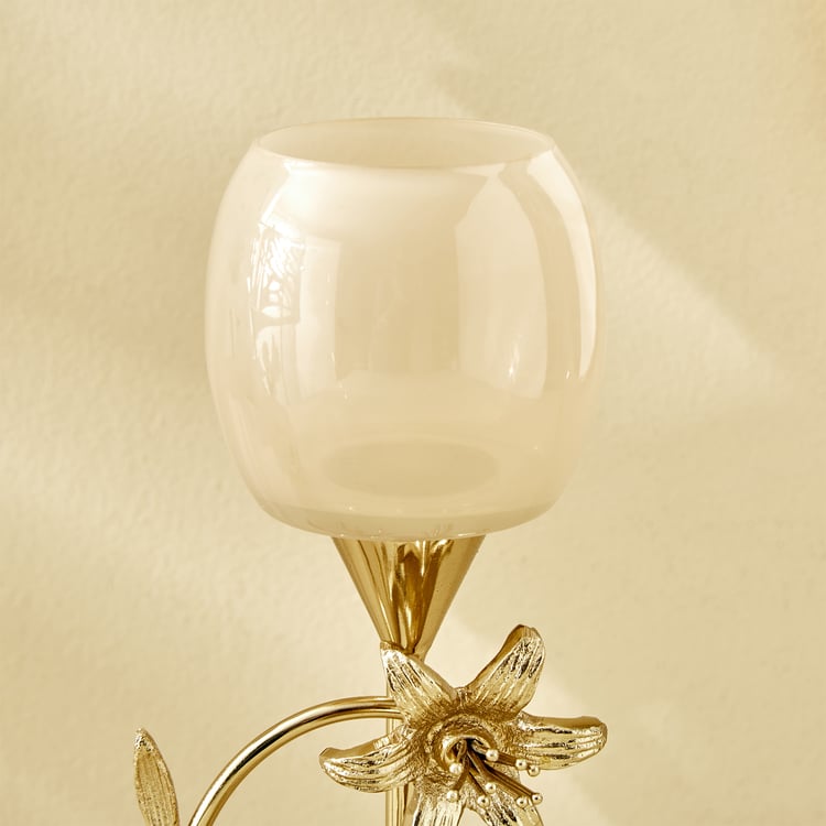 Windflower Fabio Aluminium and Glass Pedestal Candle Holder - Large