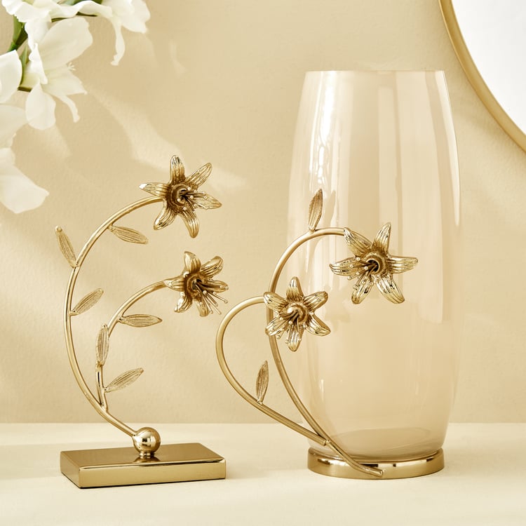 Windflower Fabio Aluminium and Glass Floral Vase