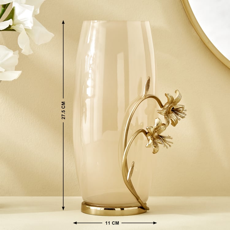 Windflower Fabio Aluminium and Glass Floral Vase