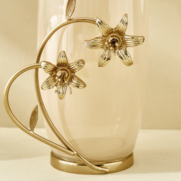 Windflower Fabio Aluminium and Glass Floral Vase