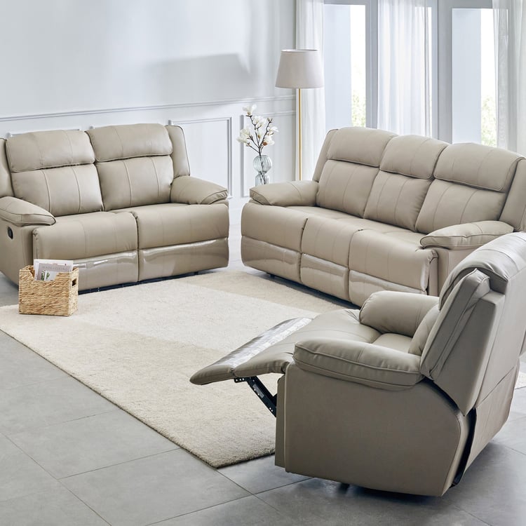 Torino Faux Leather 3+2+1 Seater Recliner - Grey