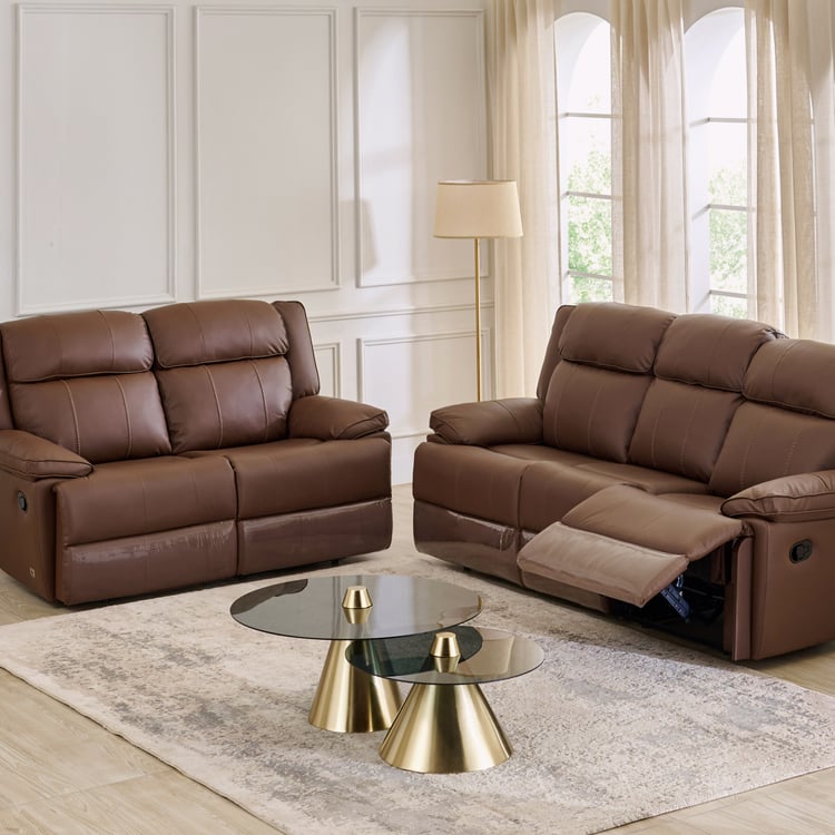 Torino Faux Leather 3+2 Seater Recliner Set - Brown