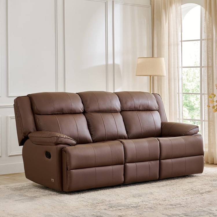 Torino Faux Leather 3+1+1 Seater Recliner Set - Brown