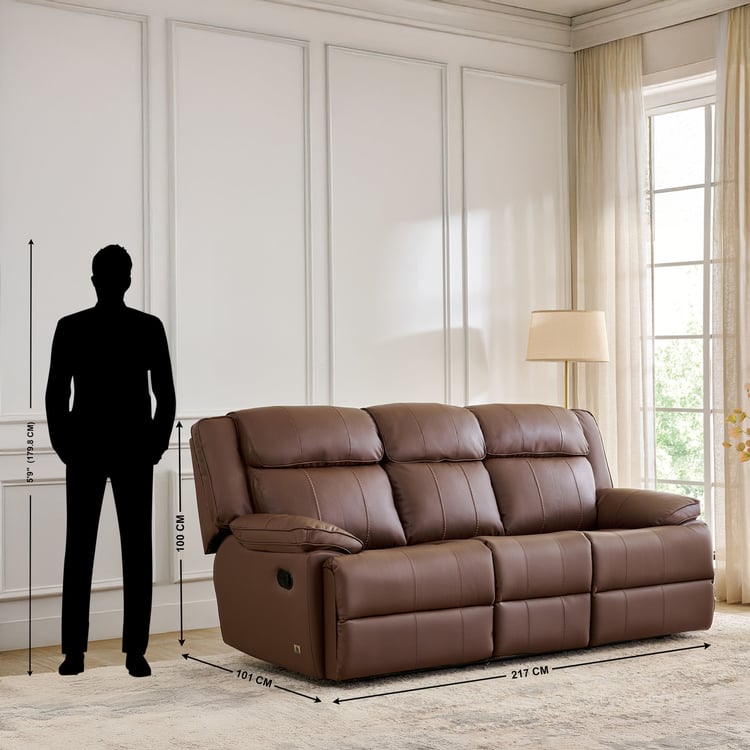 Torino Faux Leather 3+1+1 Seater Recliner Set - Brown