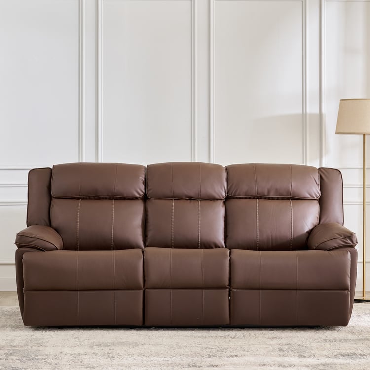 Torino Faux Leather 3+1+1 Seater Recliner Set - Brown