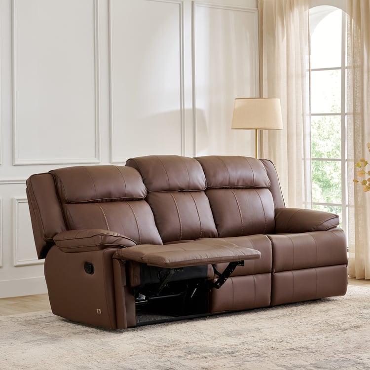 Torino Faux Leather 3+1+1 Seater Recliner Set - Brown