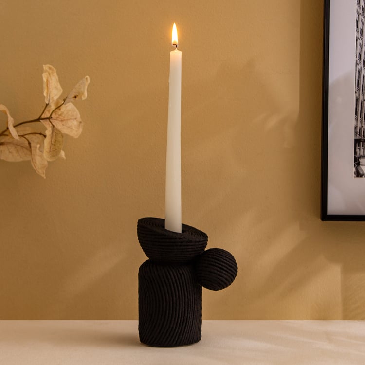 Acroma Est Huey Polyresin Ribbed Candle Holder