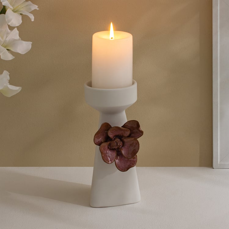 Windflower Fluer Ceramic Floral Candle Holder