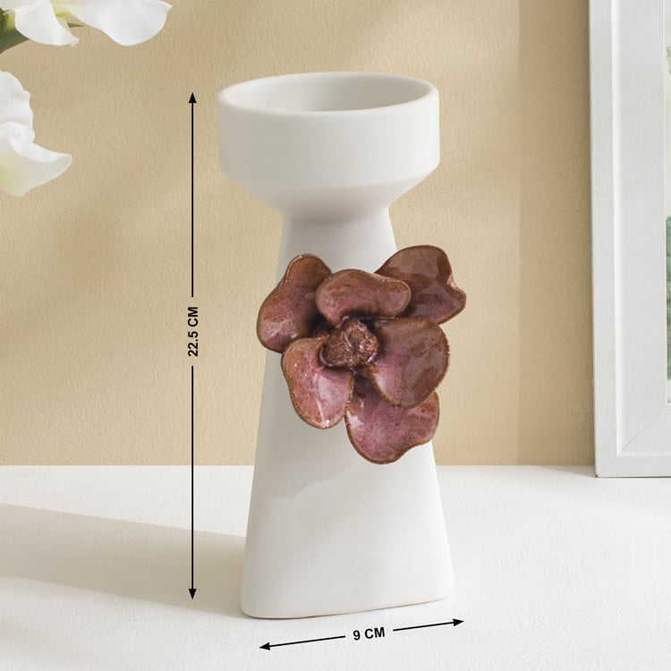 Windflower Fluer Ceramic Floral Candle Holder