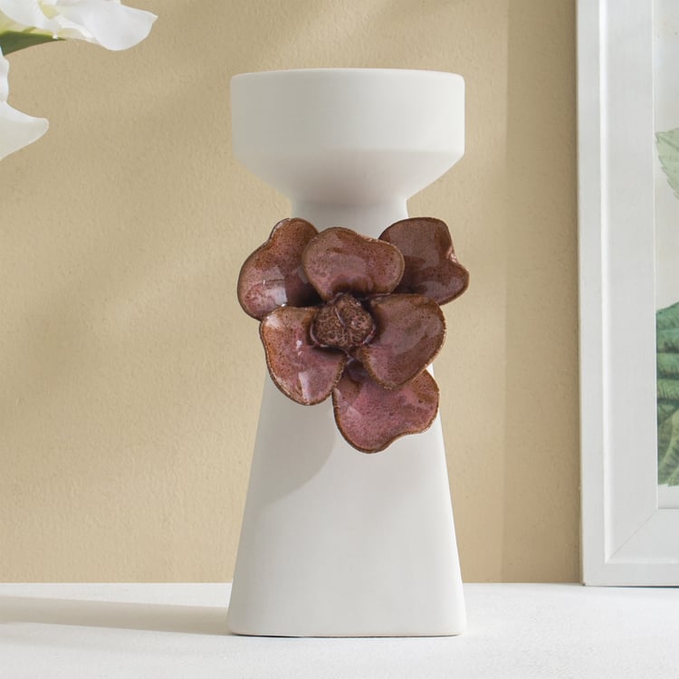 Windflower Fluer Ceramic Floral Candle Holder