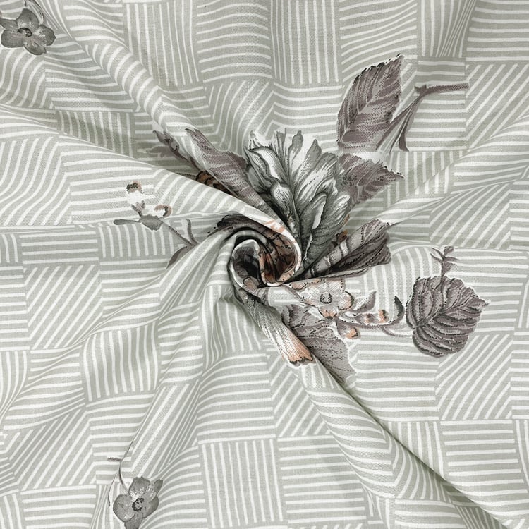 SWAYAM Ananda Cotton 210TC Floral Print 3Pcs Queen Bedsheet Set