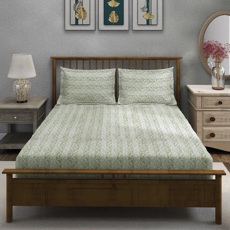 SWAYAM Ananda Cotton 210TC Printed 3Pcs Queen Bedsheet Set