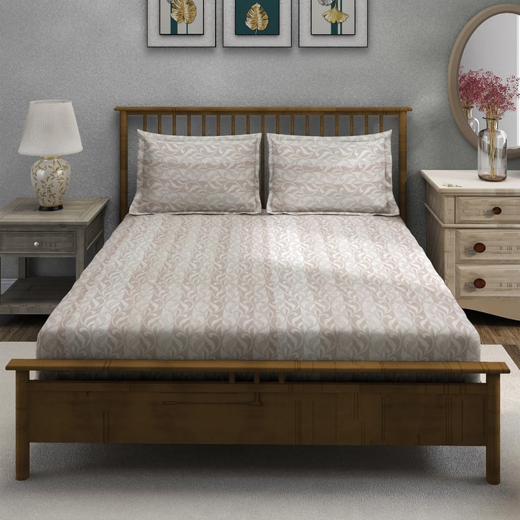 SWAYAM Ananda Cotton 210TC Printed 3Pcs Queen Bedsheet Set