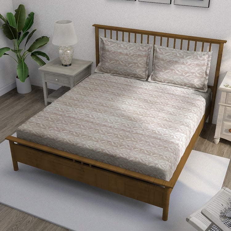 SWAYAM Ananda Cotton 210TC Printed 3Pcs Queen Bedsheet Set