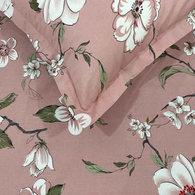 SWAYAM Ananda Cotton 210TC Floral Print 3Pcs Queen Bedsheet Set