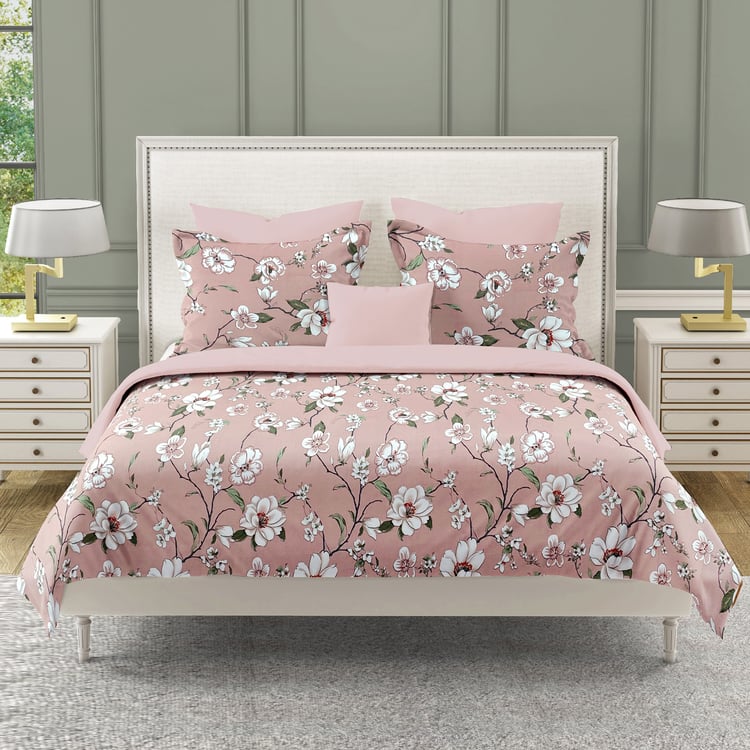 SWAYAM Ananda Cotton 210TC Floral Print 3Pcs Queen Bedsheet Set